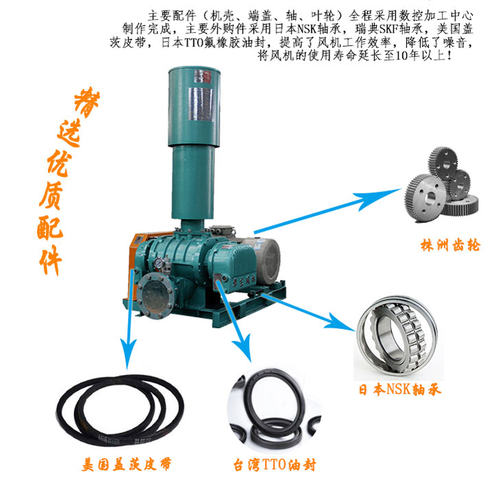 曝氣羅茨風(fēng)機產(chǎn)品分解圖